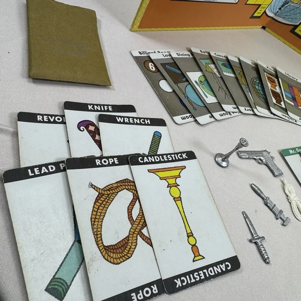VTG Parker Brothers CLUE Mystery Detective Board Game ‎ c. 1960